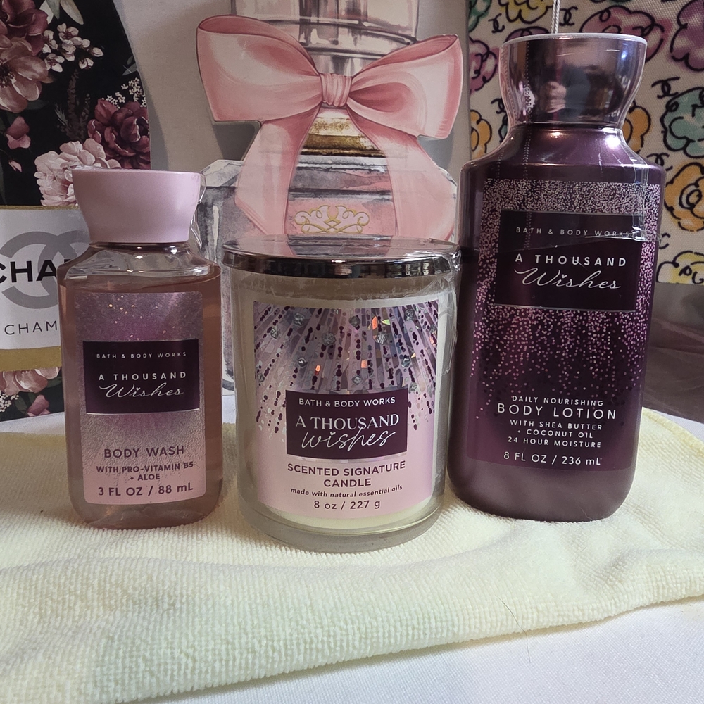 Bath & Body Works A Thousand Wishes Gift Trio Lotion, Candle, Body Wash